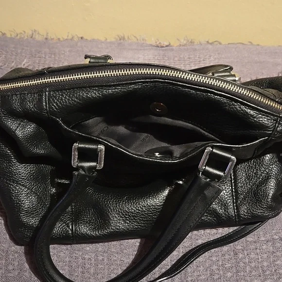 Calvin Klein Soft Leather Barrel Satchel - Picture 5 of 7